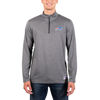 Picture of Ultra Game NFL Men's Super Soft Quarter Zip Long Sleeve T-Shirt, Buffalo Bills, Heather Charcoal, Large