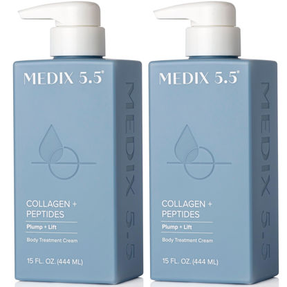 Picture of MEDIX 5.5 Collagen Cream Body Lotion & Face Lotion For Dry Skin & Wrinkles | Collagen Peptides Tightening Cream Body Moisturizers Helps Lift, Tighten, & Firm Skin | Skin Care Products | 2-Pack