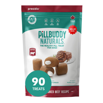 Picture of Presidio Pill Buddy Naturals - Beef Recipe Pill Hiding Treats for Dogs - Make A Perfect Pill Concealing Pocket Or Pouch for Any Size Medication - 90 Servings