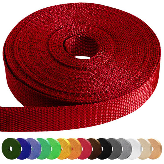 Picture of TECEUM 1 Inch Webbing - Red - 50 yards - 1” Webbing for Climbing Outdoors Indoors Crafting DIY nw