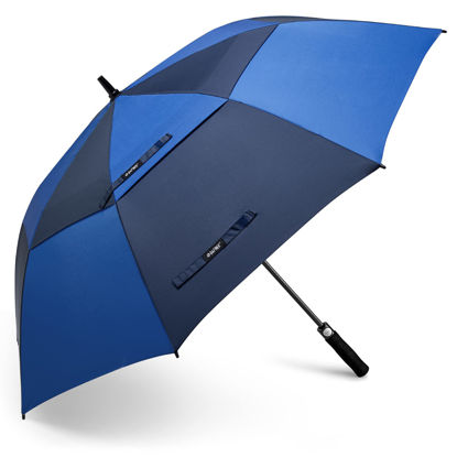 Picture of G4Free 68 Inch Automatic Open Golf Umbrella Double Canopy Extra Large Oversize Windproof Waterproof Stick Umbrellas(Dark blue/Sapphire)