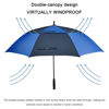 Picture of G4Free 68 Inch Automatic Open Golf Umbrella Double Canopy Extra Large Oversize Windproof Waterproof Stick Umbrellas(Dark blue/Sapphire)