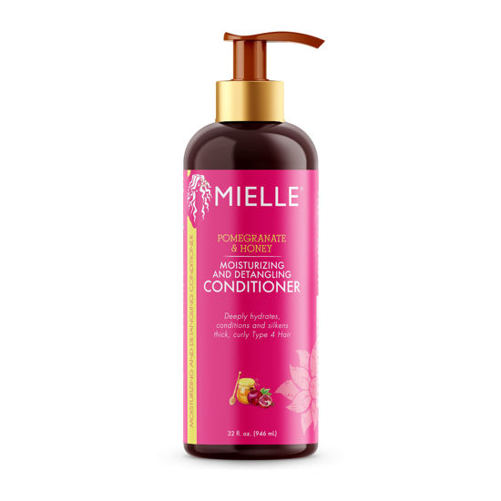 Picture of Mielle Organics Pomegranate & Honey Moisturizing and Detangling Conditioner, Hydrating & Moisturizer For Dry, Damaged, & Frizzy Hair, Treatment For Thick Curly Wavy Hair Type 4 Hair, 32-Fluid Ounces