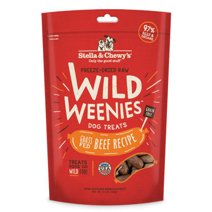 Picture of Stella & Chewy's Freeze-Dried Raw Wild Weenies Dog Treats - All-Natural, Protein Rich, Grain Free Dog & Puppy Treat - Great for Training & Rewarding - Grass-Fed Beef Recipe - 11.5 oz Bag