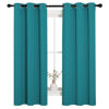 Picture of NICETOWN Room Darkening Curtains 63 inch Length 2 Panels, Thermal Insulated Grommet Blackout Curtains for Modern Casual Elegant Bedroom Kids Room Theme Decoration (Peacock Teal, 2 Pieces, W34)