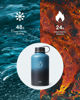 Picture of BUZIO Insulated Water Bottle with Straw Lid and Flex Cap, 64oz Double Wall Vacuum Stainless Steel Water Thermo Wide Mouth Lid, Cold for 48 Hrs Or Hot for 24 Hrs Sweat Proof Flask, Indigo Crush