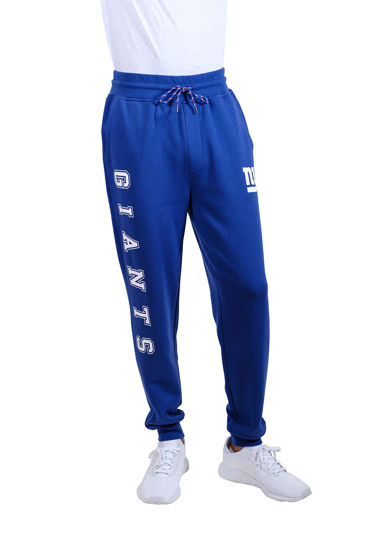 Picture of Ultra Game NFL Men's Super Soft Game Day Jogger Sweatpants, New York Giants, Team Color Stripe, Large