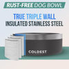 Picture of Coldest Dog Bowl - Anti Rust Metal & Non Slip Dog Bowls Large, Spill Proof Heavy Duty 3 Layers Insulated Dog Bowl - Food and Water Bowl for Dogs, Cats & Pets, Dishwasher Safe (64 oz, Stealth Black)