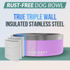 Picture of Coldest Dog Bowl, Anti Rust Metal & Non Slip Dog Bowls Large, Spill Proof Heavy Duty 3 Layers Insulated Dog Bowl, Food & Water Bowl for Dogs, Cats, Dishwasher Safe (64 oz, Saturns Purple Glitter)