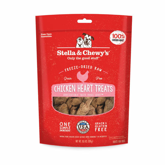 Picture of Stella & Chewy's Freeze-Dried Raw Single Ingredient Chicken Hearts Dog Treats, 11.5 oz. Bag