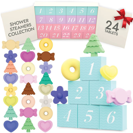 Picture of Shower Steamers Aromatherapy Advent Calendar 2024 Adult, Christmas Calendar Countdown 24pc Shower Bomb Spa Gift Box Stocking Stuffer for Women Self Care Kit