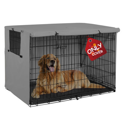 Picture of Explore Land 36 inches Dog Crate Cover - Heavy Duty Polyester Pet Kennel Cover Universal Fit for Wire Dog Crate (Gray)