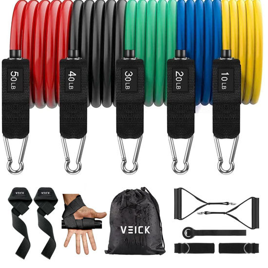 Picture of VEICK Resistance Bands, Exercise Bands, Workout Bands, Resistance Bands for Working Out with Handles for Men and Women, Exercising bands for Fitness Weights Work out at Home