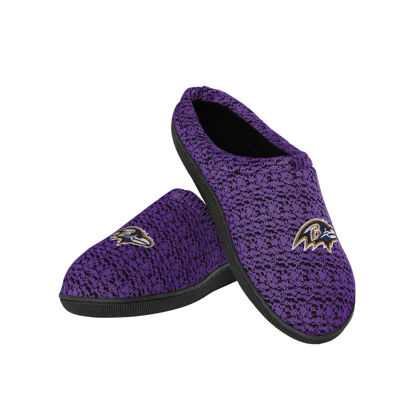 Picture of FOCO NFL Baltimore Ravens Men's Poly Knit Cup Sole Slipper, Team Color, Medium (9-10)