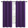 Picture of NICETOWN Kitchen Short Blackout Curtains, Home Decoration Thermal Insulated Solid Ring Top Blackout Curtains/Drapes for Bedroom(Set of 2, 42 x 68 Inch, Royal Purple)