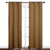 Picture of NICETOWN Sleek Blackout Curtains 84 inches Length for Windows, Noise Reducing and Block Draft Panels for Door Doorway Laundry Office Luxury Decor Theme (2 Panels, Gold Brown, W34 x L84 -Inch)