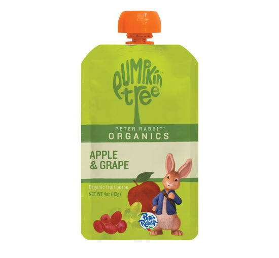 Picture of Pumpkin Tree Peter Rabbit Organics, Organic Apple and Grape 100% Pure Fruit Snack, 4 Ounce (Pack of 10)