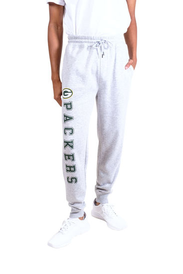 Picture of Ultra Game NFL Men's Super Soft Game Day Jogger Sweatpants, Green Bay Packers, Heather Gray, X-Large