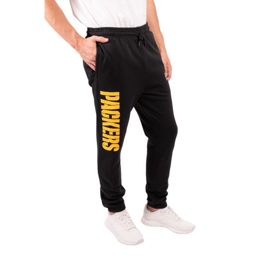 Picture of Ultra Game NFL Men's Active Super Soft Fleece Game Day Jogger Sweatpants, Green Bay Packers, Black, X-Large