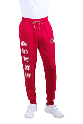 Picture of Ultra Game NFL Men's Super Soft Game Day Jogger Sweatpants, San Francisco 49ers, Team Color Stripe, Large