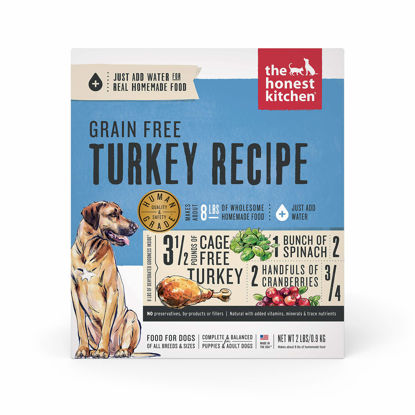 Picture of The Honest Kitchen Human Grade Dehydrated Grain Free Dog Food - Complete Meal or Dog Food Topper - Turkey 2 lb (makes 8 lbs)