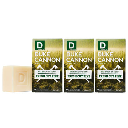 Picture of Duke Cannon Supply Co. Big Brick of Soap Bar for Men Fresh Cut Pine (Split Pine Scent) Multi-Pack - Superior Grade, Extra Large, Masculine Scents, All Skin Types, Paraben-Free, 10 oz (3 Pack)