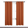 Picture of NICETOWN Halloween Blackout Curtain Panels for Girls Room, Nursery Essential Thermal Insulated Solid Grommet Top Blackout Drapes (Burnt Orange, 1 Pair, 34 x 72 inches)