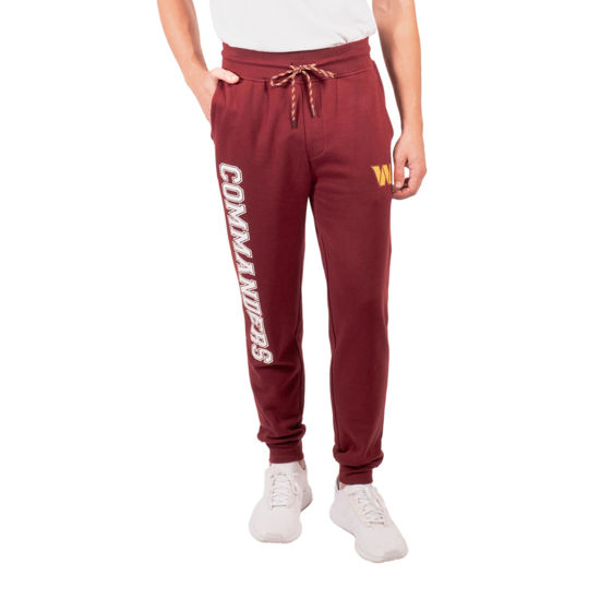 Picture of Ultra Game NFL Men's Super Soft Game Day Jogger Sweatpants, Washington Commanders, Team Color Stripe, Small