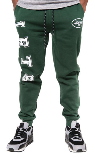 Picture of Ultra Game NFL Men's Super Soft Game Day Jogger Sweatpants, New York Jets, Team Color Stripe, Medium