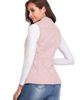 Picture of Fuinloth Women's Quilted Vest, Stand Collar Lightweight Zip Padded Gilet Light Pink XL