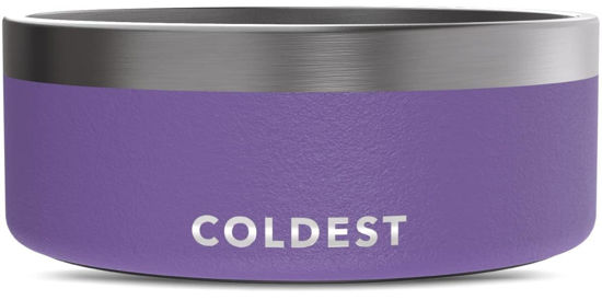 Picture of Coldest Dog Bowl - Anti Rust Metal & Non Slip Dog Bowls Large, Spill Proof Heavy Duty 3 Layers Insulated Dog Bowl - Food and Water Bowl for Dogs, Cats & Pets, Dishwasher Safe (64 oz, Galaxy Purple)