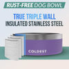 Picture of Coldest Dog Bowl - Anti Rust Metal & Non Slip Dog Bowls Large, Spill Proof Heavy Duty 3 Layers Insulated Dog Bowl - Food and Water Bowl for Dogs, Cats & Pets, Dishwasher Safe (64 oz, Galaxy Purple)