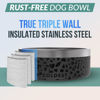 Picture of Coldest Dog Bowl - Anti Rust Metal & Non Slip Dog Bowls Large, Spill Proof Heavy Duty 3 Layers Insulated Dog Bowl - Food and Water Bowl for Dogs, Cats & Pets, Dishwasher Safe (64 oz, Black Leopard)