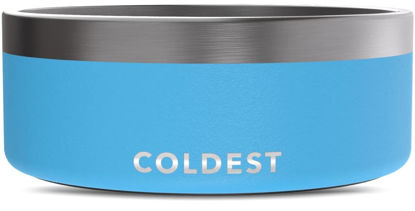 Picture of Coldest Dog Bowl - Anti Rust Metal & Non Slip Dog Bowls Large, Spill Proof Heavy Duty 3 Layers Insulated Dog Bowl - Food and Water Bowl for Dogs, Cats & Pets, Dishwasher Safe (64 oz, Celestial Blue)