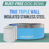 Picture of Coldest Dog Bowl - Anti Rust Metal & Non Slip Dog Bowls Large, Spill Proof Heavy Duty 3 Layers Insulated Dog Bowl - Food and Water Bowl for Dogs, Cats & Pets, Dishwasher Safe (64 oz, Celestial Blue)