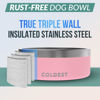 Picture of Coldest Dog Bowl - Anti Rust Metal & Non Slip Dog Bowls Large, Spill Proof Heavy Duty 3 Layers Insulated Dog Bowl - Food and Water Bowl for Dogs, Cats & Pets, Dishwasher Safe (64 oz,Cotton Candy Pink)