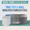 Picture of Coldest Dog Bowl - Anti Rust Metal & Non Slip Dog Bowls Large, Spill Proof Heavy Duty 3 Layers Insulated Dog Bowl - Food and Water Bowl for Dogs, Cats & Pets, Dishwasher Safe (64 oz, Stardust Glitter)