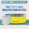 Picture of Coldest Dog Bowl - Anti Rust Metal & Non Slip Dog Bowls Large, Spill Proof Heavy Duty 3 Layers Insulated Dog Bowl - Food and Water Bowl for Dogs, Cats & Pets, Dishwasher Safe (64 oz, Solar Yellow)