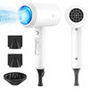 Picture of Slopehill Professional Ionic Hair Dryer, Powerful 1800W Fast Drying Low Noise Blow Dryer with 2 Concentrator Nozzle 1 Diffuser Attachments for Home Salon Travel (White)