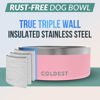 Picture of Coldest Dog Bowl - Anti Rust Metal & Non Slip Dog Bowls Large, Spill Proof Heavy Duty 3 Layers Insulated Dog Bowl - Food & Water Bowl for Dogs, Cats & Pets, Dishwasher Safe (100 oz, Cotton Candy Pink)