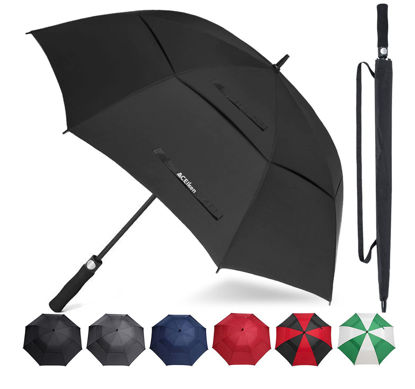 Picture of ACEIken Golf Umbrella Windproof Large 72 Inch, Double Canopy Vented, Automatic Open, Extra Large Oversized,Sun Protection Ultra Rain & Wind Resistant Stick Umbrellas, Black