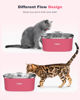 Picture of Cat Water Fountain Stainless Steel: 3.2L/108oz Pet Fountain Water Bowl Automatic Drinking Dispenser Cat Feeding & Watering Supplies, Ultra-Quiet Pump & Replacement Filter for Cats Inside(Living Pink)