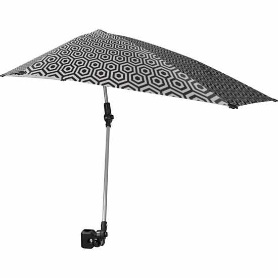 Picture of Sport-Brella Versa-Brella SPF 50+ Adjustable Umbrella with Universal Clamp, Regular, Black/White