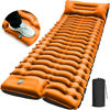 Picture of Camping Sleeping Pad, Ultralight Camping Pad with Pillow, Built-in Foot Pump Inflatable Sleeping Pad, Compact Size for Camping, Backpacking, Hiking - Orange