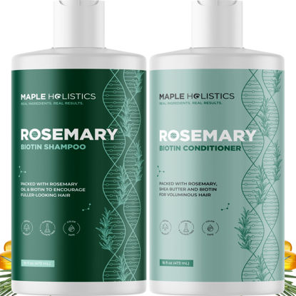 Picture of Maple Holistics Biotin Shampoo and Conditioner Set - Anti-Hair Loss Sulfate Free Shampoo and Conditioner with Volumizing Rosemary Essential Oil for Thinning Hair