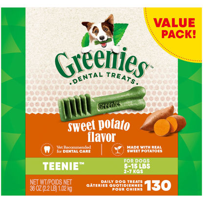 Picture of Greenies Teenie Natural Dog Dental Treats, Sweet Potato Flavor, 36 oz. Pack (130 Treats)