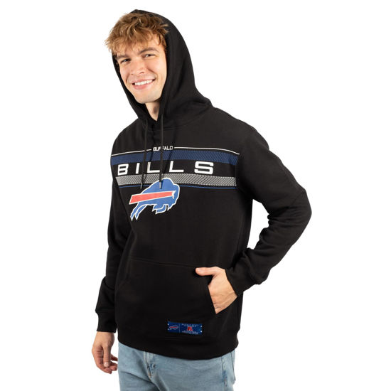 Picture of Ultra Game NFL Men's Super Soft Supreme Pullover Hoodie Sweatshirt, Buffalo Bills, Black, Small