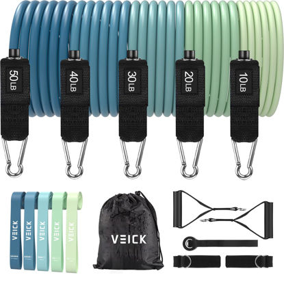 Picture of VEICK Resistance Bands, Exercise Bands, Workout Bands, Resistance Bands for Working Out with Handles for Men and Women, Exercising Bands for Fitness Weights Work Out at Home