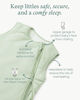 Picture of PurComfy Bamboo Sleep Sack 1.0 TOG, Premium Soft Baby Sleeping Bag, 2-Way Safe Zipper Sleepsacks (Cream & Sage) 6-15 Months