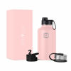 Picture of IRON °FLASK Camping & Hiking Hydration Flask, Wide Mouth, 3 Spout Lids, Stainless Steel Outdoor Water Bottle, Double Walled, Insulated Thermos, Metal Canteen - Rose, 64 Oz